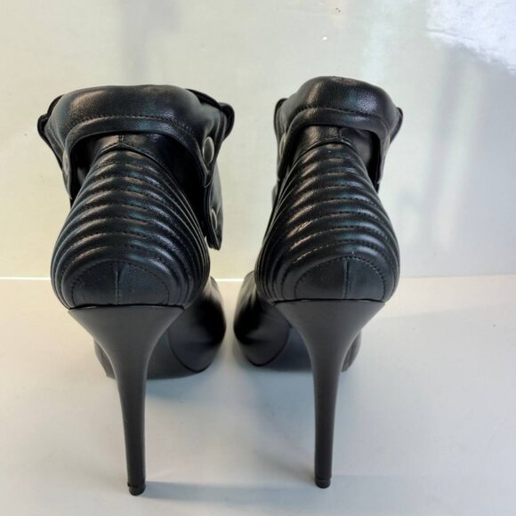 Alexander McQueen Leather Peep-Toe Platform Booties – Black – EU 36 - Picture 11 of 16